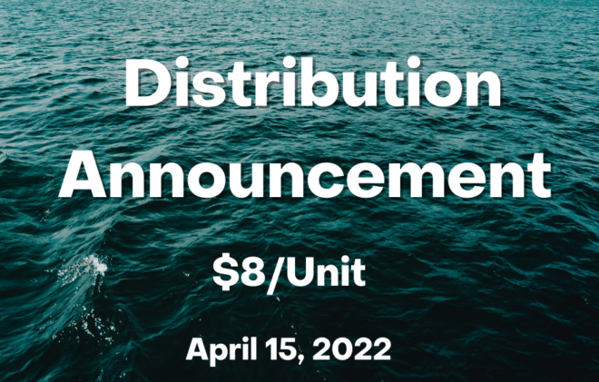 distribution announcement $8/unit