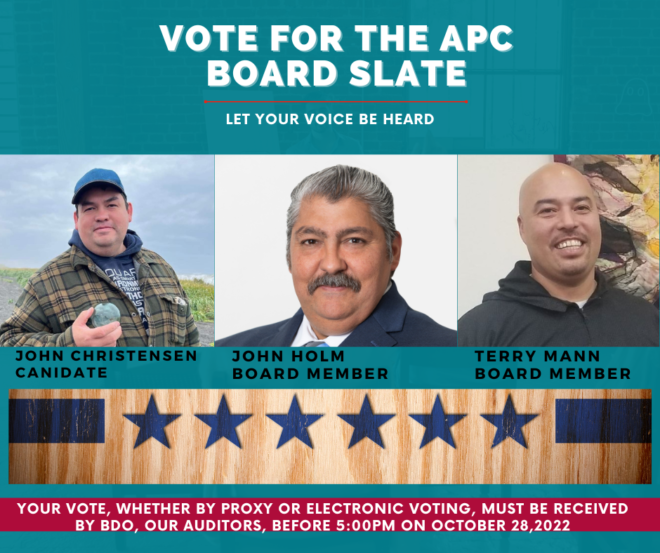 Vote for the APC Board slate